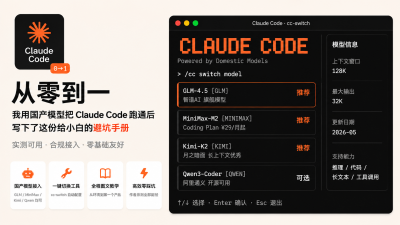 从零到一:我用国产模型把 Claude Code 跑通后,写下了这份给小白的避坑手册